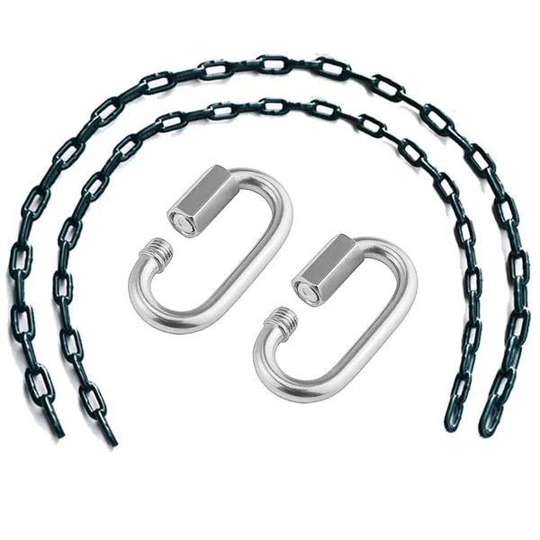 Reznor_60_Inch_Swing_Chains_Set_Fully_Plastic_Coated_With_2_Quick_Links_Anti_Rust_Iron_Link_Carabiner_Hooks_Chains_For_Playground_Kids_Swing_Seat_Green