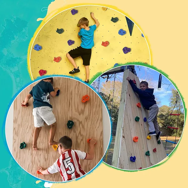 Reznor_Multisize_Large_Rock_Climbing_Holds_Play_Set_For_Kids_Adult_Wall_Climbing_Stone_For_Diy_Children_Playground_Wall_Wood_Block_Pack_Of_36
