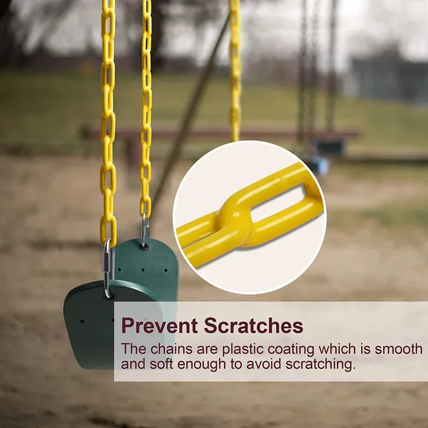 Reznor_Flexible_Swing_Seat_Set_For_Kids_Outdoor_Park_Garden_Tree_Backyard_With_2_Meter_Plastic_Coated_Chain_Blue/Yellow
