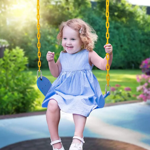 Reznor_Flexible_Swing_Seat_Set_For_Kids_Outdoor_Park_Garden_Tree_Backyard_With_60_Plastic_Coated_Chain_Weight_Support_Upto_150kg,_Blue/Yellow