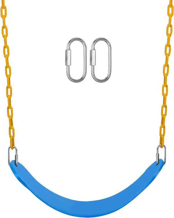 Reznor_Flexible_Swing_Seat_Set_For_Kids_Outdoor_Park_Garden_Tree_Backyard_With_60_Plastic_Coated_Chain_Weight_Support_Upto_150kg,_Blue/Yellow