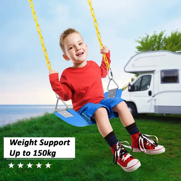 Reznor_Heavy_Duty_Flexible_Swing_Seat_With_Metal_Triangle_Ring_Anti_Rust_Chain_Set_For_Kids_Playground_Jungle_Gym_Blue_Yellow_2_Meter