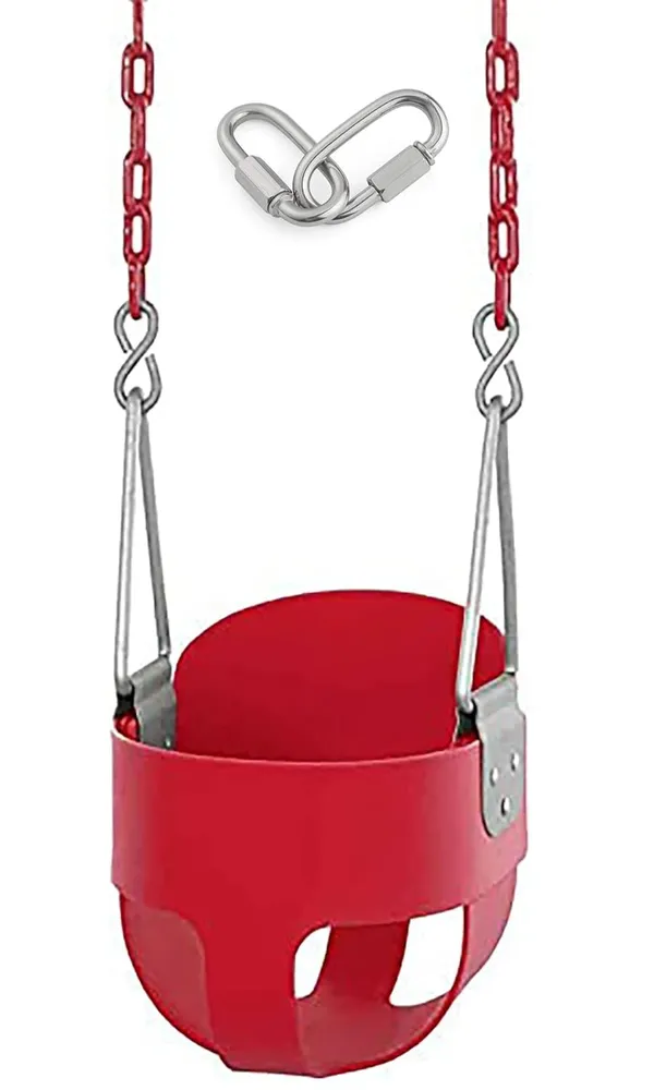 Reznor_High_Back_Full_Swings_Seats_Bucket_Swing_Heavy_Duty_With_2_Meter_Chain_Playground_Swing_Set_Accessories_Replacement_4_Oval_Shape_Stainless_Steel_Screw_Link_Snap_Hooks_For_Kids_Adults_Red