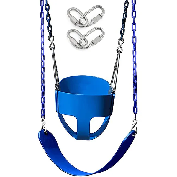 Reznor_High_Back_Full_Swings_Seats_Bucket_Swing_Heavy_Duty_With_2_Meter_Chain_Playground_Swing_Set_Accessories_Replacement_4_Oval_Shape_Stainless_Steel_Screw_Link_Snap_Hooks_For_Kids_Adults_Blue