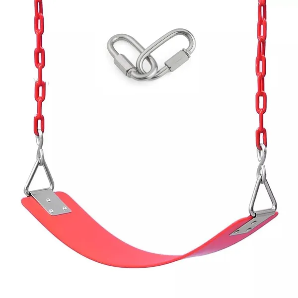 Reznor_High_Back_Full_Swings_Seats_And_Bucket_Swing_With_2_Meter_Chain_Playground_Swing_Set_Accessories_4_Oval_Shape_Stainless_Steel_Screw_Link_Snap_Hooks_For_Kids_Adults_Red