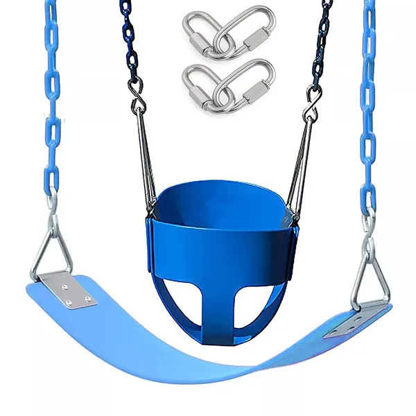 Reznor_High_Back_Full_Swings_Seats_And_Bucket_Swing_With_2_Meter_Chain_Playground_Swing_Set_Accessories_4_Oval_Shape_Stainless_Steel_Screw_Link_Snap_Hooks_For_Kids_Adults_Blue