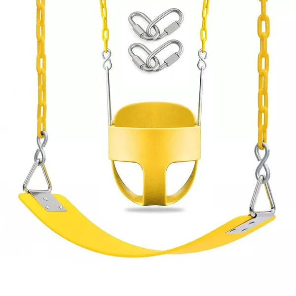Reznor_High_Back_Full_Swings_Seats_And_Bucket_Swing_With_2_Meter_Chain_Playground_Swing_Set_Accessories_4_Oval_Shape_Stainless_Steel_Screw_Link_Snap_Hooks_For_Kids_Adults_Yellow