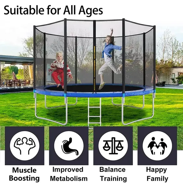 Reznor_16_Feet_Trampoline_With_Enclosure_Safety_Net_Jumping_Pad_For_Children_Kids_Adults_Indoor_Outdoor_Backyard_Fitness_Exercise_Recreational_Trampolines_Multicolor