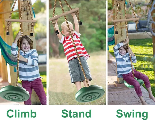 Reznor_Disc_Swing_For_Kids_Swing_Set_Accessories_7ft_Height_Adjustable_Gym_Monkey_Bars_Tree_Swing_For_Backyard_Green