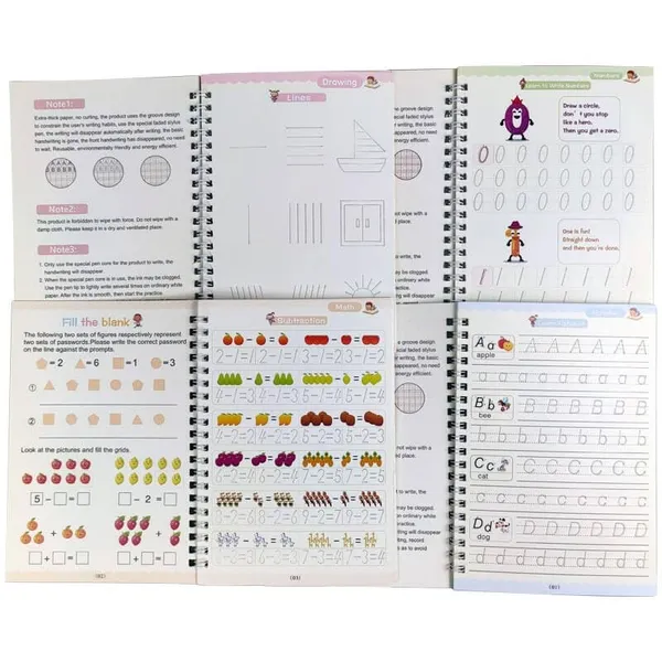 Reznor_4_Pack_Practice_Copybook_That_Can_Be_Reused_Calligraphy_Set_For_Kids_Number_Math_Drawing_Alphabet_Handwriting_Book_Repeatedly_Letter_Writing_Copybook
