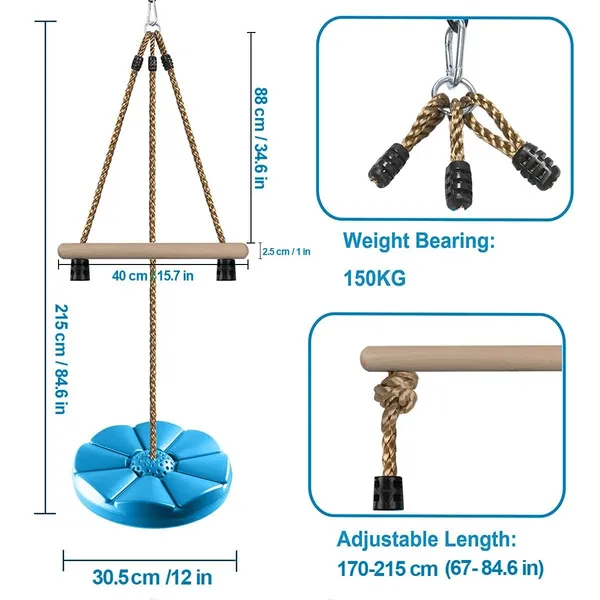 Reznor_Disc_Swing_For_Kids_Swing_Set_Accessories_7ft_Height_Adjustable_Gym_Monkey_Bars_Tree_Swing_For_Backyard_Blue
