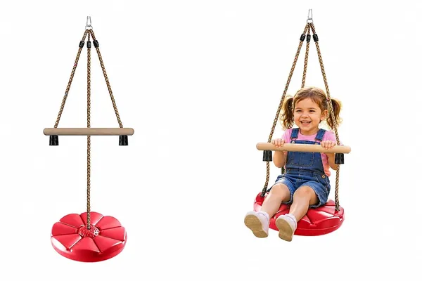 Reznor_Disc_Swing_For_Kids_Swing_Set_Accessories_7ft_Height_Adjustable_Gym_Monkey_Bars_Tree_Swing_For_Backyard_Red