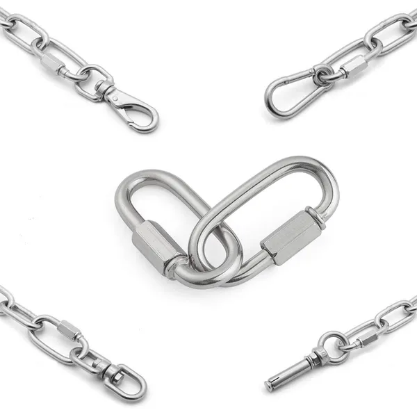 Reznor_Heavy_Duty_Oval_Shape_Stainless_Steel_Screw_Link_Snap_Hook_Carabiner_Hook_For_Multipurpose_Weight_Lifting_Mountain_Swinging_Climbing_Gym_Pack_Of_4
