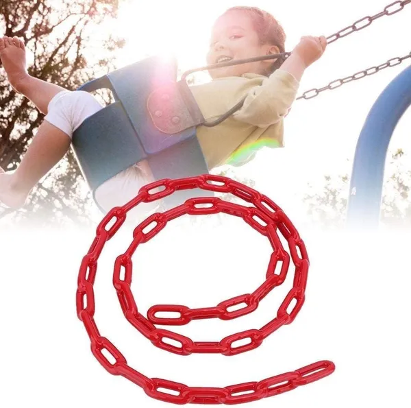 Reznor_Heavy_Duty_Thermoplastic_Coated_Metal_Link_Chain_Set_For_Hammock_Swing_Indoor_Outdoor_Red_1_5_Meter