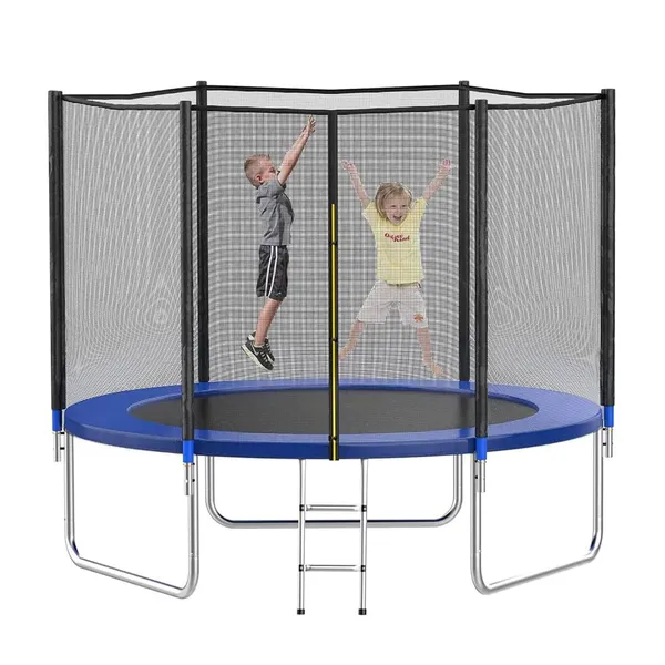 Reznor_6_Feet_Trampoline_With_Enclosure_Safety_Net_Jumping_Pad_For_Children_Kids_Adults_Indoor_Outdoor_Backyard_Fitness_Exercise_Recreational_Trampolines_Blue