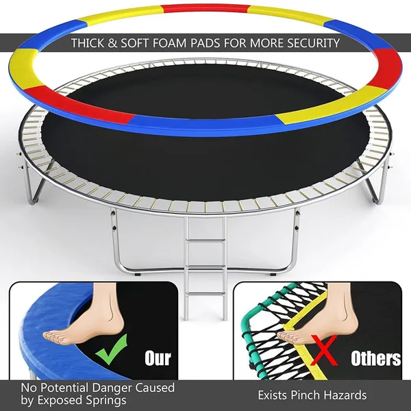 Reznor_10_Feet_Rainbow_Color_Trampoline_With_Enclosure_Safety_Net_Jumping_Pad_For_Children_Kids_Adults_Indoor_Outdoor_Backyard_Fitness_Exercise_Recreational_Trampolines
