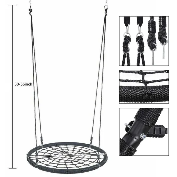 Reznor_Round_Nest_Web_Swing_Tree_Swing_Set_With_Heavy_Duty_Rope_Hanging_Swing_Seat
