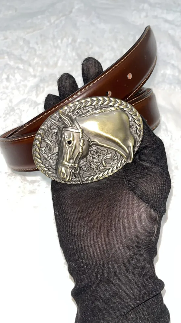Brown_Grain_Leather_Western_Horse_Brass_Buckle_Belt_For_Unisex