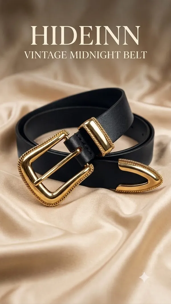 Black_Grain_Leather_Gold_Buckle_Slim_Belt_For_Unisex