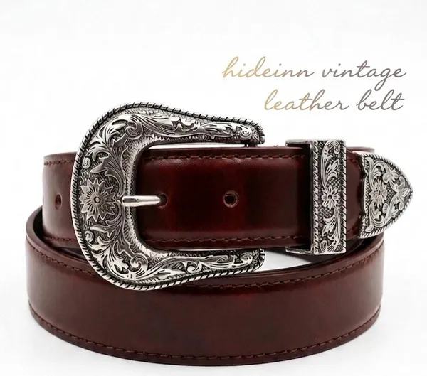 Brown_Grain_Leather_Western_Silver_Engraved_Buckle_Belt_For_Unisex