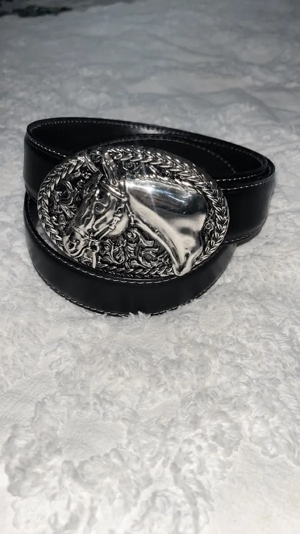 Brown_Black_Grain_Leather_Western_Animal_Buckle_Belt_For_Unisex