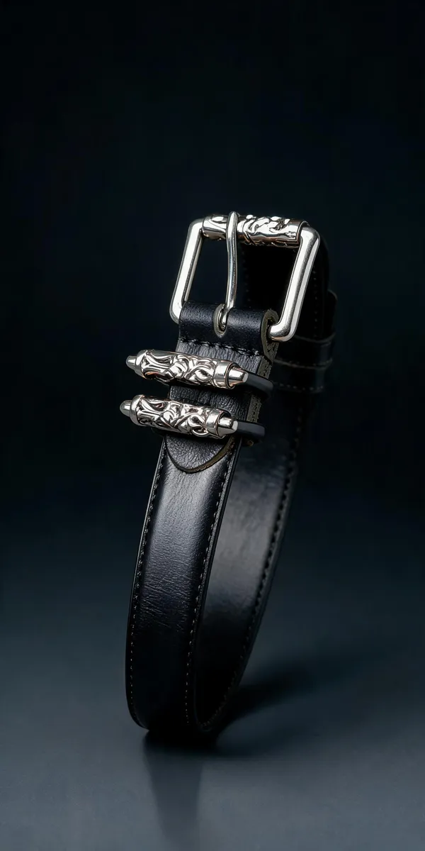 Black_Grain_Leather_Ornate_Silver_Buckle_Belt_For_Unisex