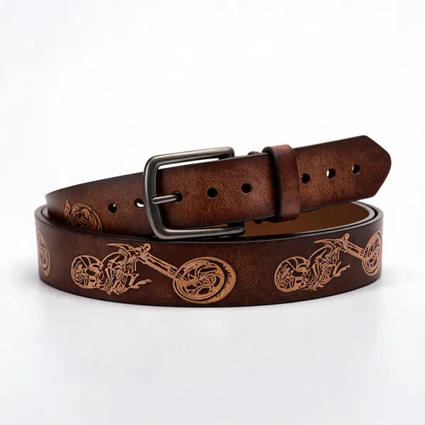 Brown_Grain_Leather_Embossed_Casual_Belt_For_Unisex