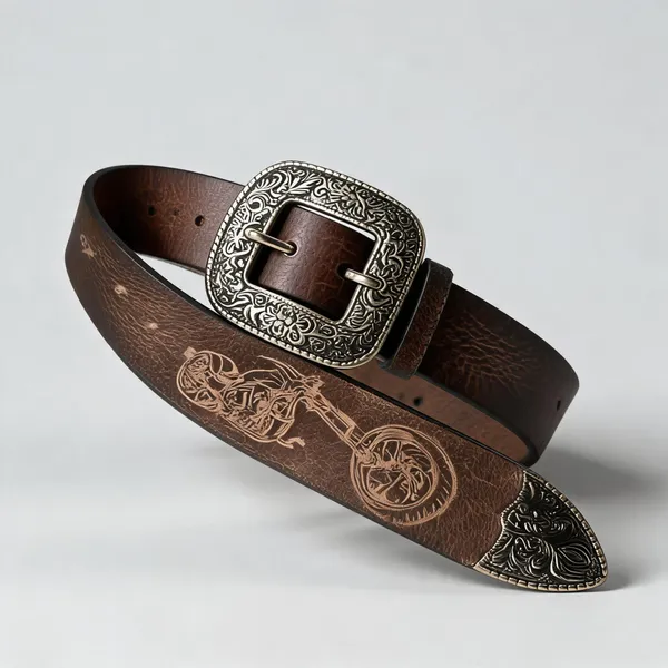 Brown_Grain_Leather_Western_Embossed_Belt_For_Unisex