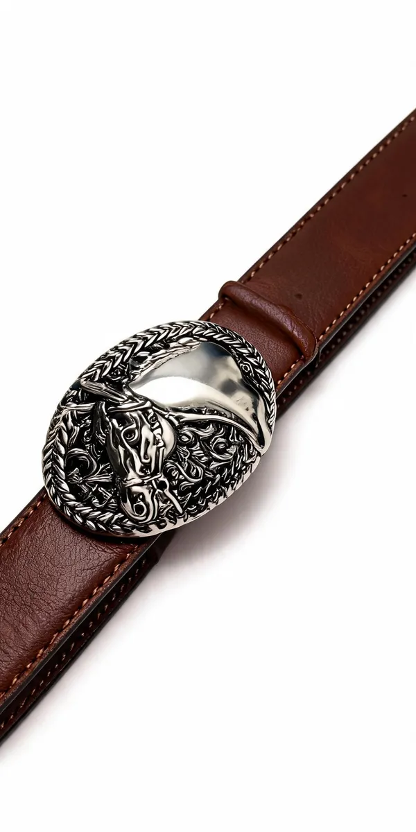 Brown_Black_Grain_Leather_Western_Animal_Buckle_Belt_For_Unisex
