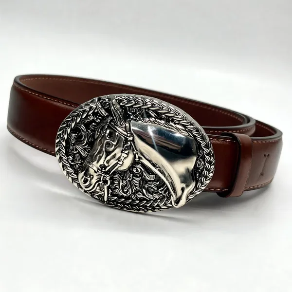 Brown_Grain_Leather_Western_Animal_Motif_Buckle_Belt_For_Unisex
