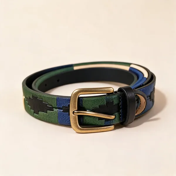 Green_And_Blue_Woven_Casual_Belt_For_Unisex
