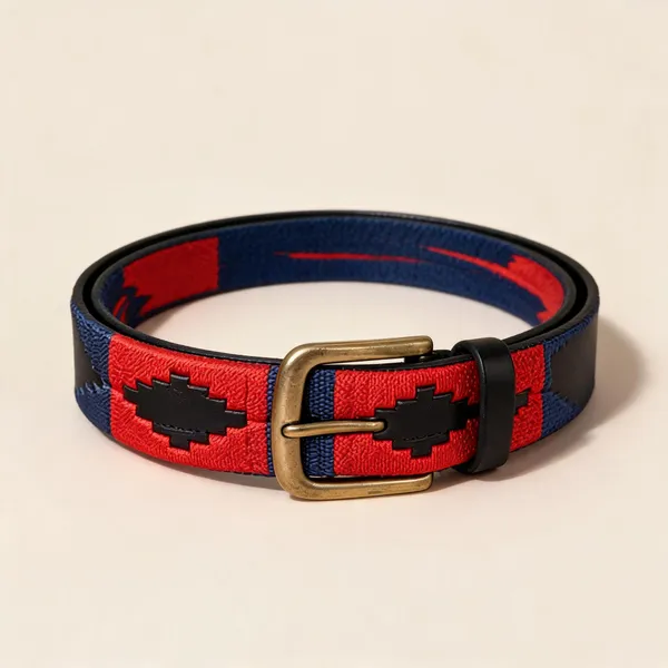 Red_And_Blue_Woven_Casual_Belt_For_Unisex
