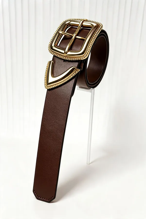 Brown_Grain_Leather_Slim_Gold_Buckle_Belt_For_Unisex