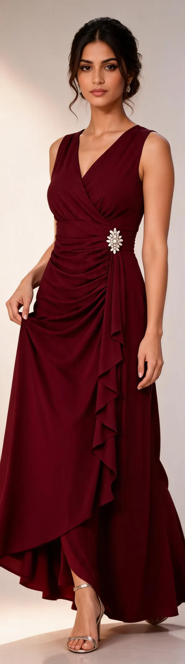 Burgundy_Lycra_Sleeveless_Wrap_Maxi_Dress_For_Women