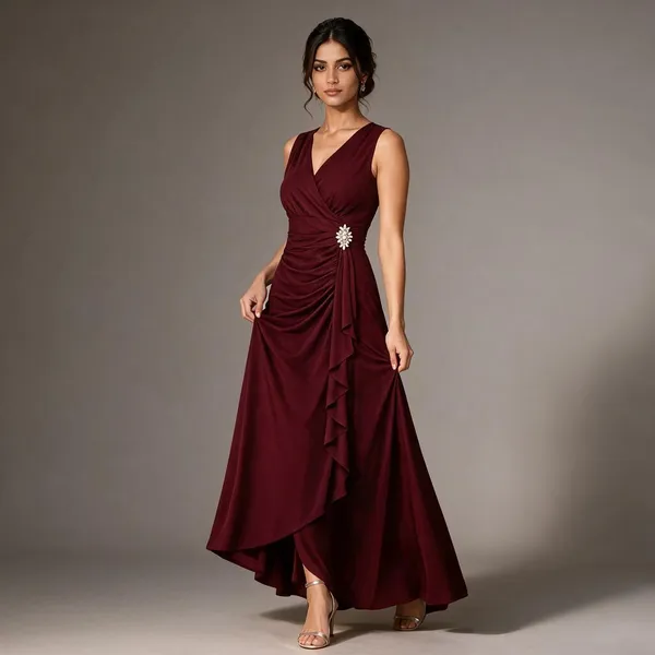 Burgundy_Lycra_Sleeveless_Wrap_Maxi_Dress_For_Women