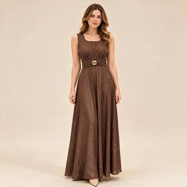 Brown_Textured_A-Line_Maxi_Dress_For_Women