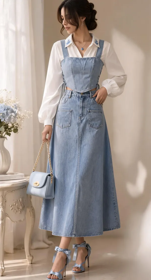 Blue_Denim_A-Line_Pinafore_3-Piece_Corset_Set_For_Women