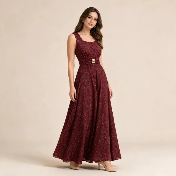 Burgundy_Sleeveless_A-Line_Maxi_Dress_For_Women