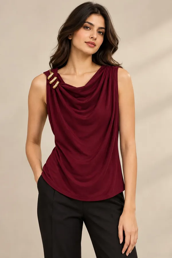 Maroon_Cowl_Neck_Sleeveless_Top_for_Women