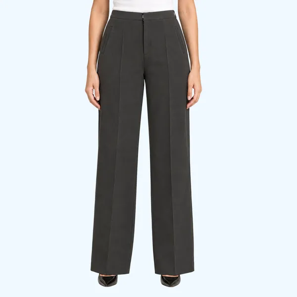 Grey_Polyester_Wide_Leg_Trousers_For_Women