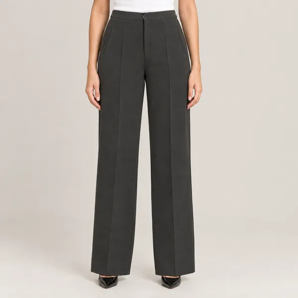 Grey_Polyester_Wide_Leg_Trousers_For_Women