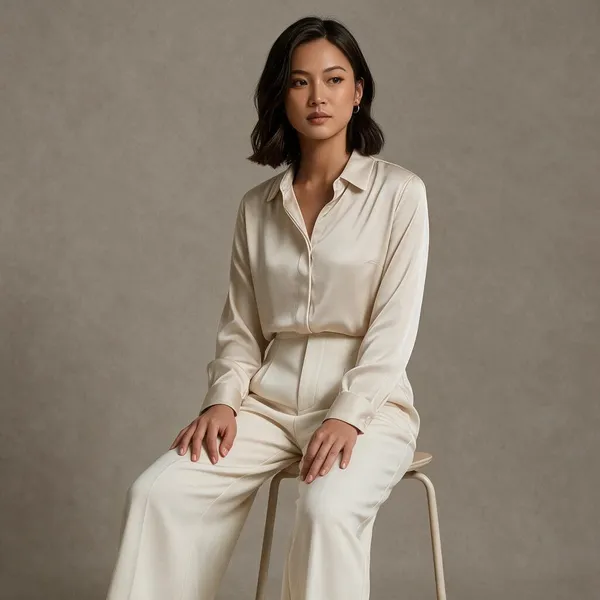Ivory_Polyester_Wide_Leg_Collared_Jumpsuit_For_Women