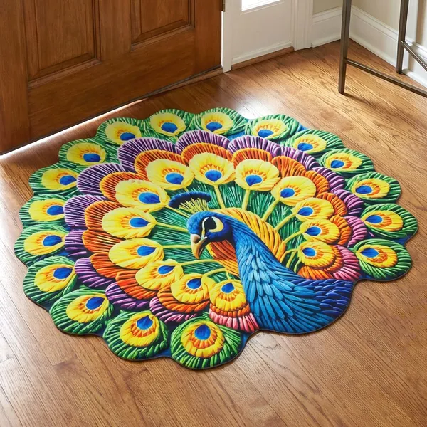 Peacock_Design_Decorative_Floor_Mat_1_Pc_58x58_Cm_Default_Title