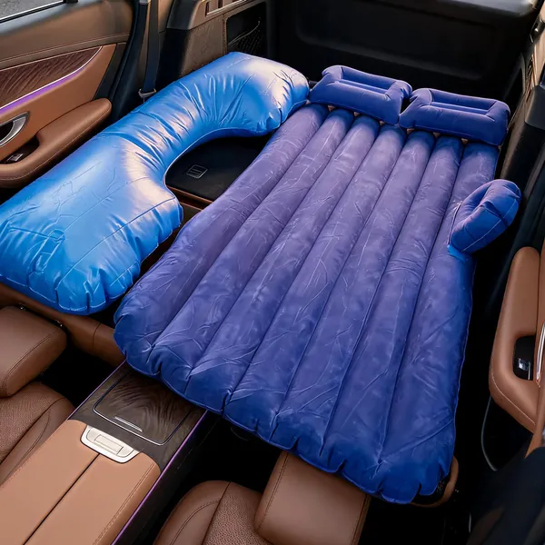 Pvc_Inflatable_Travel_Blue_Car_Air_Mattress_Set_With_Pump_&_Pillows