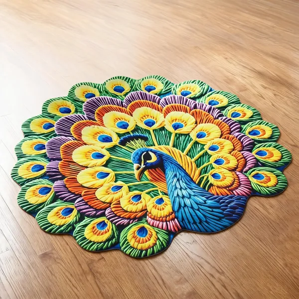 Soft_Anti-Slip_Peacock_Print_Round_Decorative_Floor_Mat_58X58_Cm