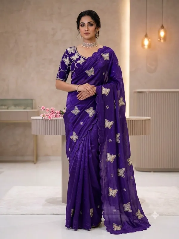 Purple_Embroidered_Saree_For_Women