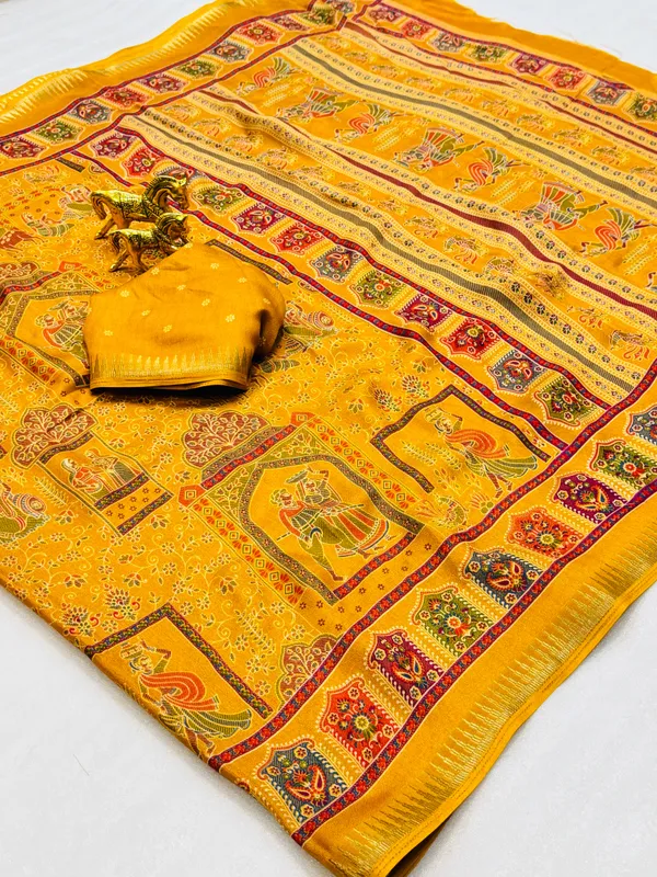 Mustard_Printed_Saree_For_Women