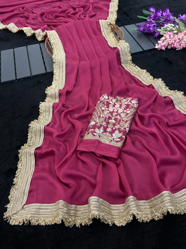Magenta_Chiffon_Embroidered_Saree_For_Women