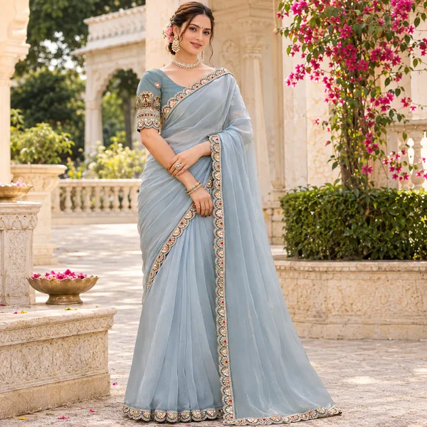 Light_Blue_Embellished_Saree_For_Women