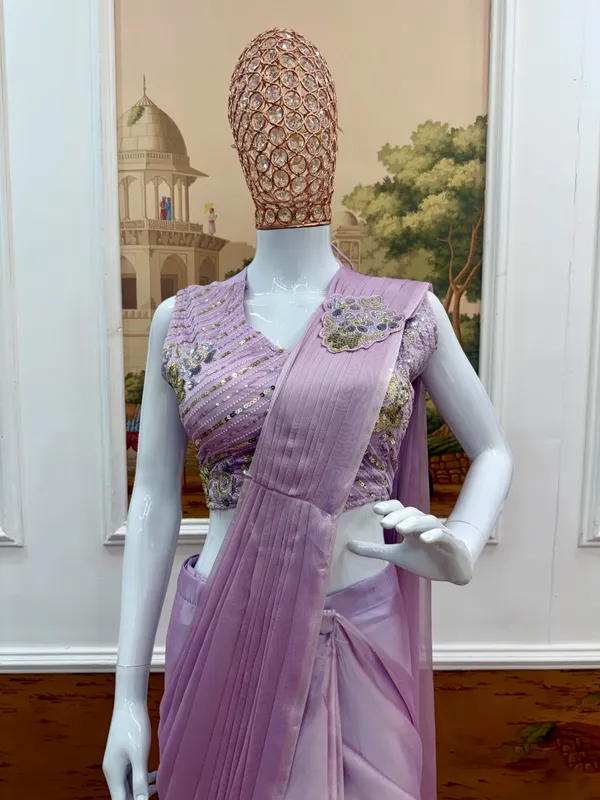 Lavender_Embellished_Saree_For_Women